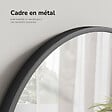 EMKE - EMKE Miroir Rond Salle de Bain 50 cm avec Cadre Noir Mat et Lanière Réglable - vignette