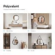 EMKE - EMKE Miroir Rond Salle de Bain 50 cm avec Cadre Noir Mat et Lanière Réglable - vignette