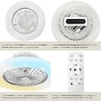 TECTAKE - Plafonnier led avec ventilateur intégré blanc ø 50 cm 3 000 6500 k 3 vitesses discret à intensité variable - vignette