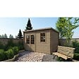 ALTANKA - Abri de jardin en bois - 12m2 - 4x3m - Traité - Ep. 28mm - Couleur: vert - DOM381 - vignette