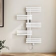 EMKE - EMKE Sèche-serviettes électrique 117,5 x 80 cm 400 W, connecté WiFi TUYA Alexa, tubes plats, chauffage fibre de carbone, blanc - vignette