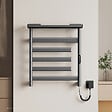 EMKE - EMKE Sèche-serviettes électrique 66x58cm 135W, Étagère et Barres Rotatives, WiFi TUYA Alexa, Chauffage Fibre de Carbone, Gris - vignette