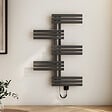 EMKE - EMKE Sèche-serviettes électrique 117,5 x 80 cm 400 W, connecté WiFi TUYA Alexa, tubes plats, chauffage fibre de carbone, gris - vignette
