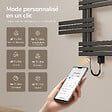 EMKE - EMKE Sèche-serviettes électrique 117,5 x 80 cm 400 W, connecté WiFi TUYA Alexa, tubes plats, chauffage fibre de carbone, gris - vignette