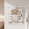 EMKE - EMKE Sèche-serviettes électrique 66x58cm 135W, Étagère et Barres Rotatives, WiFi TUYA Alexa, Chauffage Fibre de Carbone, Blanc - vignette
