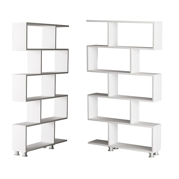 HABITAT ET JARDIN - Bibliothèque en bois "Nilüfer" - 90 x 20 x 156 cm - Blanc - large