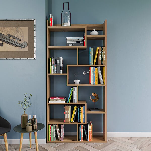 HABITAT ET JARDIN - Bibliothèque en bois "Kuttap" - 90 x 22 x 182 cm - Pin - large