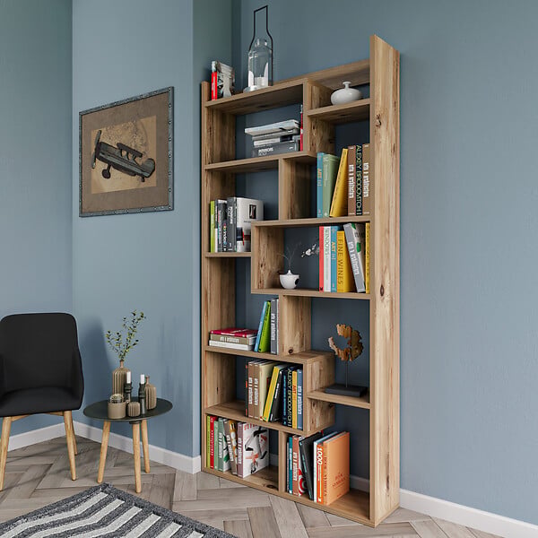 HABITAT ET JARDIN - Bibliothèque en bois "Kuttap" - 90 x 22 x 182 cm - Pin - large