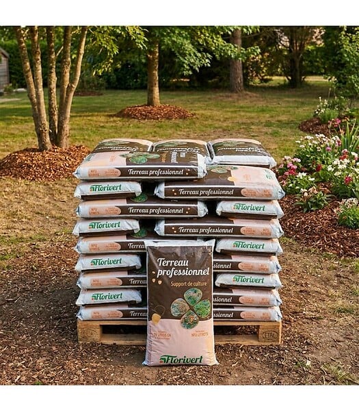 FLORIVERT - Pack de 20 sacs de terreau français pour plantes vertes et fleurs Flori Horticole 70L NEG01644-20x70 - large