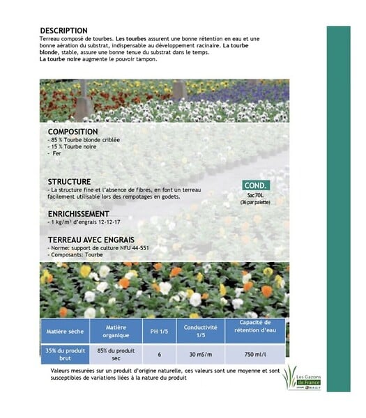 FLORIVERT - Pack de 20 sacs de terreau français pour plantes vertes et fleurs Flori Horticole 70L NEG01644-20x70 - large