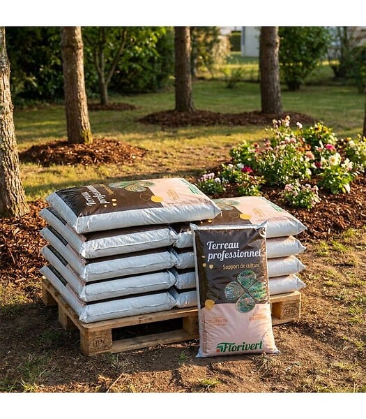 FLORIVERT - Pack de 10 sacs de terreau français pour plantes vertes et fleurs Flori Horticole 70L NEG01644-10x70 - large