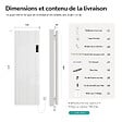 EMKE - EMKE Radiateur Électrique à Convection 2000W, Panneau Chauffant Mural en Aluminium 160x54,5cm, Thermostat WiFi, Blanc Brillant - vignette
