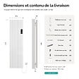 EMKE - EMKE Radiateur Électrique à Convection 1500W, Panneau Chauffant Mural en Aluminium 160x45,4cm, Thermostat WiFi, Blanc Brillant - vignette