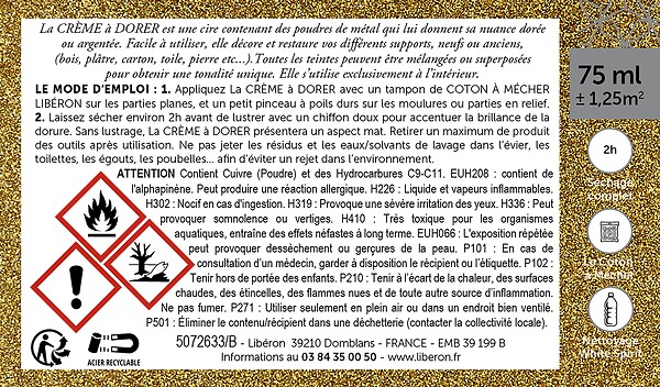 LIBERON - Crème à dorer versailles 0,075L - large