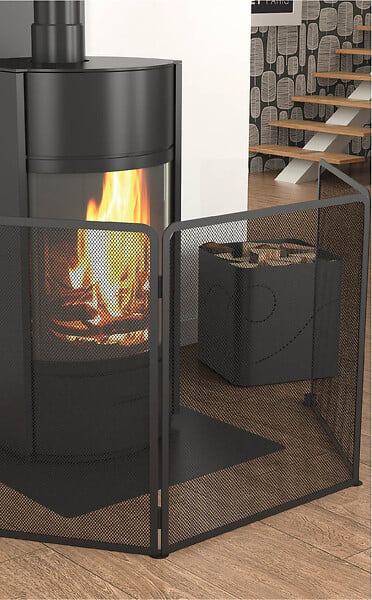 DIXNEUF - Pare-feu acier 3 volets Terza - 200 cm - Noir - large