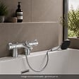 GROHE - Mitigeur baignoire thermostatique Grohtherm 800 avec colonnettes Idro'Flex + Douchette 2 jets Comfort + Flexible - vignette
