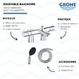 GROHE - Mitigeur baignoire thermostatique Grohtherm 800 avec colonnettes Idro'Flex + Douchette 2 jets Start + Flexible - vignette