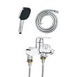 GROHE - Mitigeur baignoire mécanique Swift avec colonnettes Idro'Flex + Douchette 2 jets Comfort + Flexible - vignette