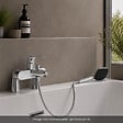 GROHE - Mitigeur baignoire mécanique Swift avec colonnettes Idro'Flex + Douchette 2 jets Comfort + Flexible - vignette