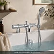 GROHE - Mitigeur baignoire thermostatique Grohtherm 800 Cosmopolitan 1/2 avec colonnettes Idro'Flex - vignette