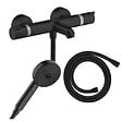 HANSGROHE - Pack mitigeur bain douche thermostatique Ecostat Comfort + Flexible Isiflex + Pommeau Pulsify 3jets Relaxation noir mat - vignette