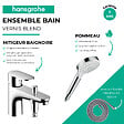 HANSGROHE - Pack mitigeur bain douche mécanique Vernis Blend C2 + Pommeau de douche Crometta + Flexible Metaflex chromé - vignette