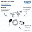 GROHE - Mitigeur baignoire thermostatique Precision Trend avec colonnettes Idro'Flex + Douchette 2 jets Comfort + Flexible + Support - vignette