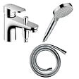 HANSGROHE - Pack mitigeur bain douche mécanique Vernis Blend C2 + Pommeau de douche Vernis Blend + Flexible Isiflex chromé - vignette