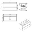 SWISS AQUA TECHNOLOGIES - Meuble de salle de bain suspendu 100 cm avec plan de toilette, 2 tiroirs, chêne Halifax mat, SAT B-Way (BWAY2100OAKDESK) - vignette