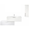 BURGBAD - Meuble vasque 120 cm Olena en décaler blanc brillant + colonne - vignette