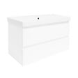 SWISS AQUA TECHNOLOGIES - Meuble de salle de bain suspendu 100 cm avec lavabo, 2 tiroirs, blanc brillant, SAT B-Way (BWAY2100WU1BI) - vignette
