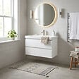 SWISS AQUA TECHNOLOGIES - Meuble de salle de bain suspendu 100 cm avec lavabo, 2 tiroirs, blanc brillant, SAT B-Way (BWAY2100WU1BI) - vignette