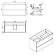 SWISS AQUA TECHNOLOGIES - Meuble de salle de bain suspendu 100 cm avec lavabo, 2 tiroirs, blanc brillant, SAT B-Way (BWAY2100WU1BI) - vignette