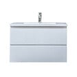 SWISS AQUA TECHNOLOGIES - Meuble de salle de bain suspendu 80 cm avec lavabo en marbre coulé, 2 tiroirs, blanc brillant, SAT B-Way (BWAY280WU) - vignette