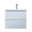 SWISS AQUA TECHNOLOGIES - Meuble salle de bain suspendu 59 x 50 x 45 cm blanc brillant 2 tiroirs avec lavabo en marbre coulé SAT B-Way (BWAY260WU) - vignette