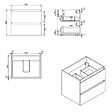 SWISS AQUA TECHNOLOGIES - Meuble salle de bain suspendu 59 x 50 x 45 cm blanc brillant 2 tiroirs avec lavabo en marbre coulé SAT B-Way (BWAY260WU) - vignette