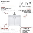 VITRA - Meuble vasque VitrA Valarte blanc mat 80 cm avec portes - vignette