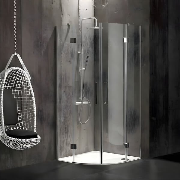 JACOB DELAFON - Receveur de douche 90 x 90 cm Flight quart de rond blanc avec bonde verticale chromé - large