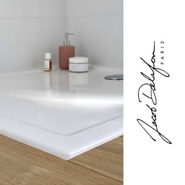 JACOB DELAFON - Receveur de douche 90 x 90 Gaspard céramique carré avec kit de réhausse et bonde - large