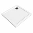 OTITEC - Receveurs de douche carré blanc - 90x90 - Siphon noir inclus - CARO - vignette