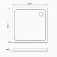 OTITEC - Receveurs de douche carré blanc - 90x90 - Siphon blanc inclus - CARO - vignette