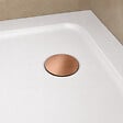 OTITEC - Receveurs de douche carré blanc - 80x80 - Siphon cuivre brossé inclus - CARO - vignette