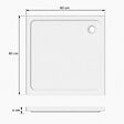 OTITEC - Receveurs de douche carré blanc - 80x80 - Siphon chrome inclus - CARO - vignette