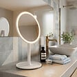SWISS AQUA TECHNOLOGIES - Miroir cosmétique pliable en plastique, 3 couleurs de lumière réglables, hauteur 34,5 cm, blanc (SATZKLEDB) - vignette