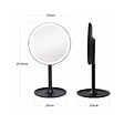 SWISS AQUA TECHNOLOGIES - Miroir cosmétique pliable en plastique, 3 couleurs de lumière réglables, hauteur 34,5 cm, blanc (SATZKLEDB) - vignette