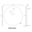 NATUREL - Miroir de salle de bain rond 60 cm avec cadre aluminium noir B-Way (ZBWKU60C) - vignette