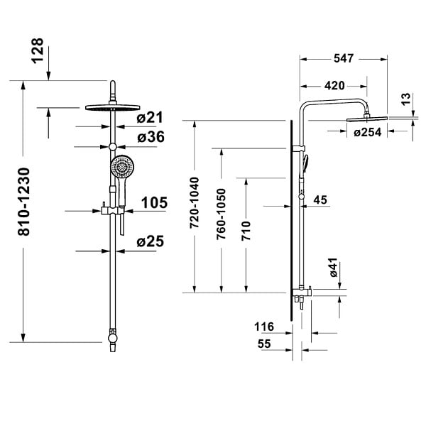 DURAVIT - Colonne de douche sans mitigeur Shower system Reno - large