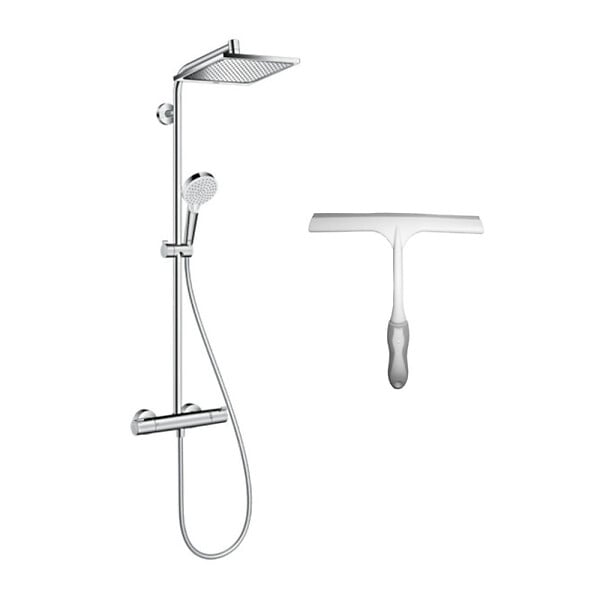 HANSGROHE - Hansgrohe Set de douche Crometta E 240 + cadeau gratuit raclette de douche, blanc (27271000-KLO) - large