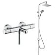 HANSGROHE - Pack mitigeur bain douche thermostatique Ecostat Comfort + Colonne Vernis Shape 230 chromé - vignette