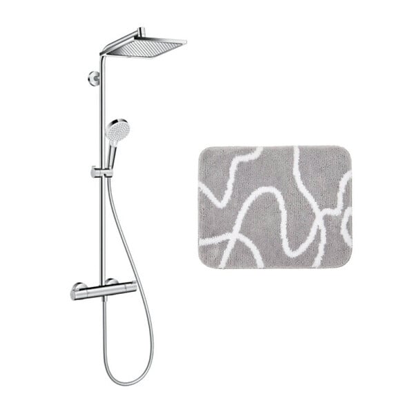 HANSGROHE - Hansgrohe Set de douche Crometta E 240 + cadeau gratuit tapis de salle de bain, gris (27271000-8SE) - large